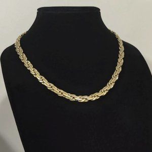 EUC GORGEOUS Vintage Napier Goldtone Serpentine Braided Woven Necklace1965-1987